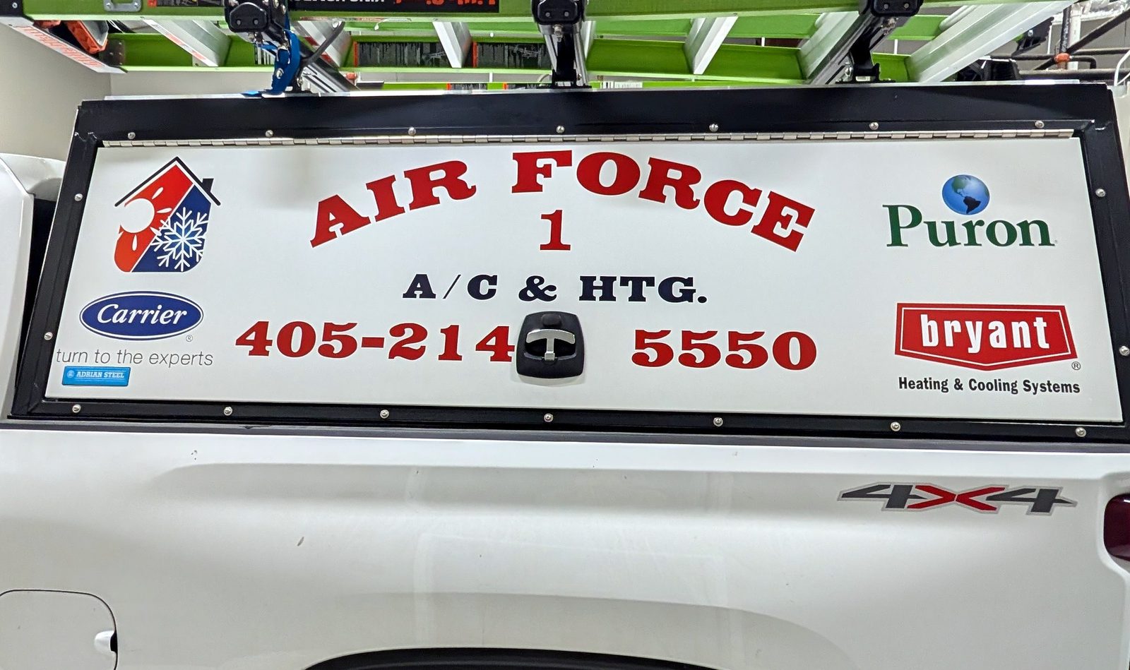 Air Force 1 heating and air service truck with fleet graphics, Shawnee OK