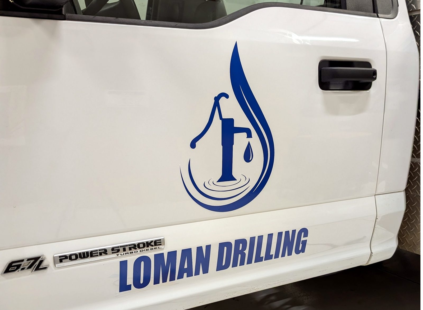 Loman Drilling pickup door lettering and graphics, Shawnee OK